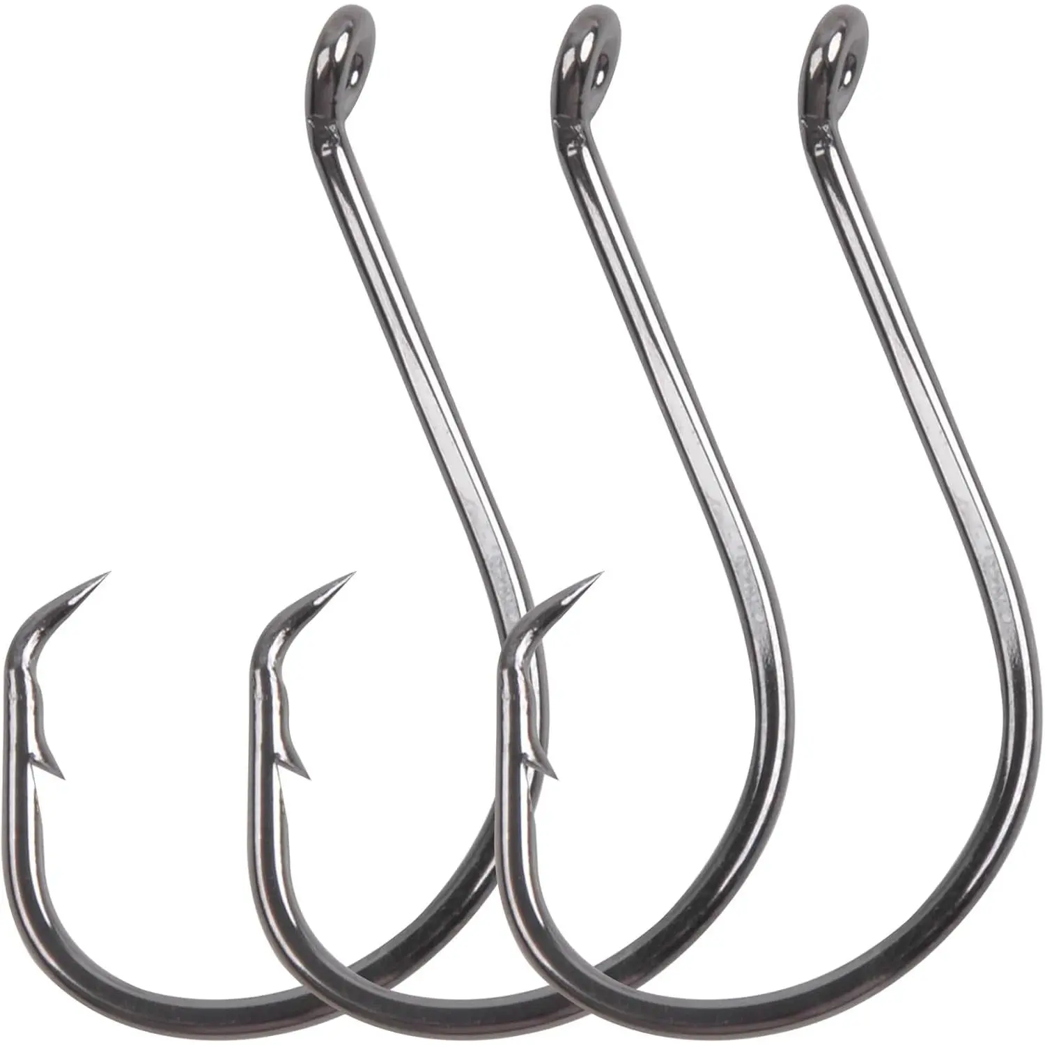 Circle Hooks 2X Strong Fishing Hooks Saltwater Surf Fishing Catfish Fishing Hooks Black Nickel High Carbon Steel Octopus Offset Fishing Hooks