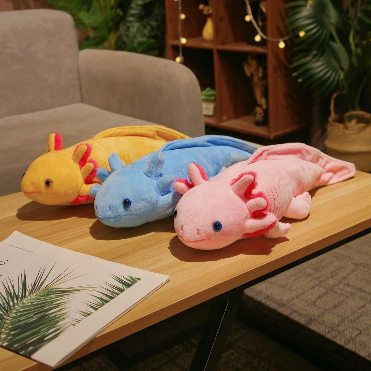 Axolotl Plush Toy, 1 Count Cute Stuffed Animal Plushie, Realistic Salamander Axolotl Plush Toy for Kids Gift Room Decor