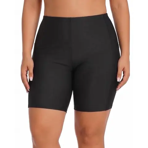 Aqua Eve Plus Size Swim Shorts Women Tummy Control Swimsuit Bottoms High Waisted Bikini Bottom