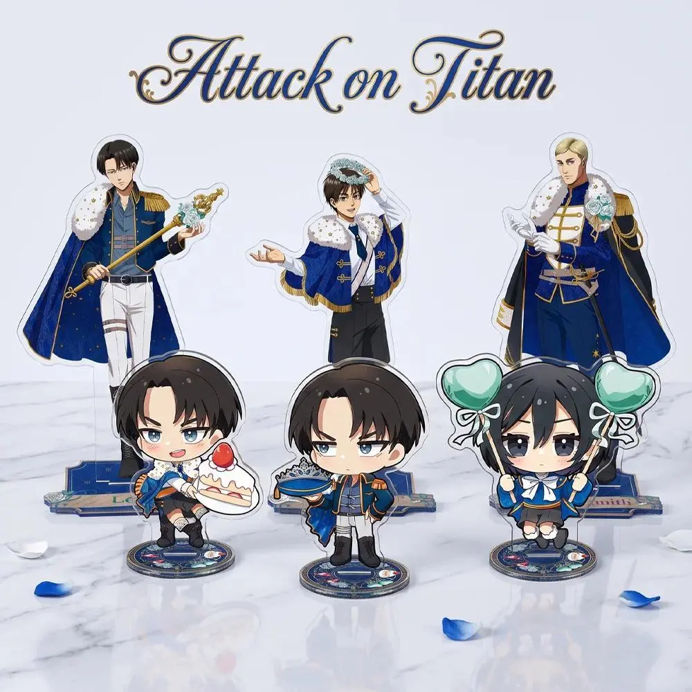 Attack on Titan Levi Ackerman Eren Jaeger Cute Anime Acrylic Stand Keychain Character Model Cosplay Desk Decor Collect Fans Gift