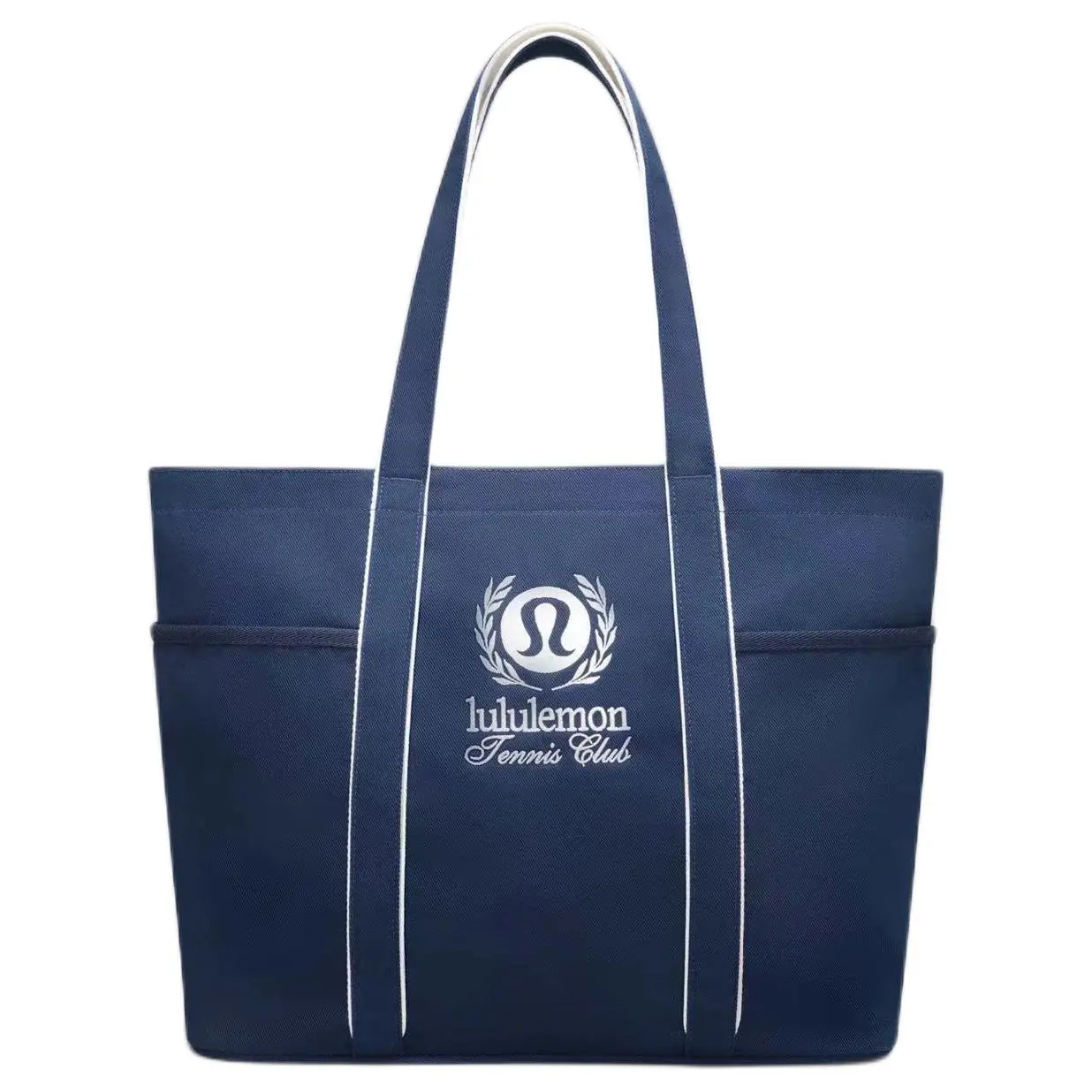 Lululemon Daily Tennis Club 20L Tote Bag for Men and Women – Stylish Multi-Pocket Cotton-Blend Canvas Handbag in Navy
