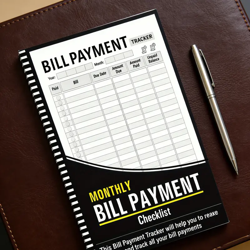 Monthly Bill Payment Tracker Planner, English Version Adult Financial Organizer Budget Notebook, with Checklist Payment Record and Bill Management Tool