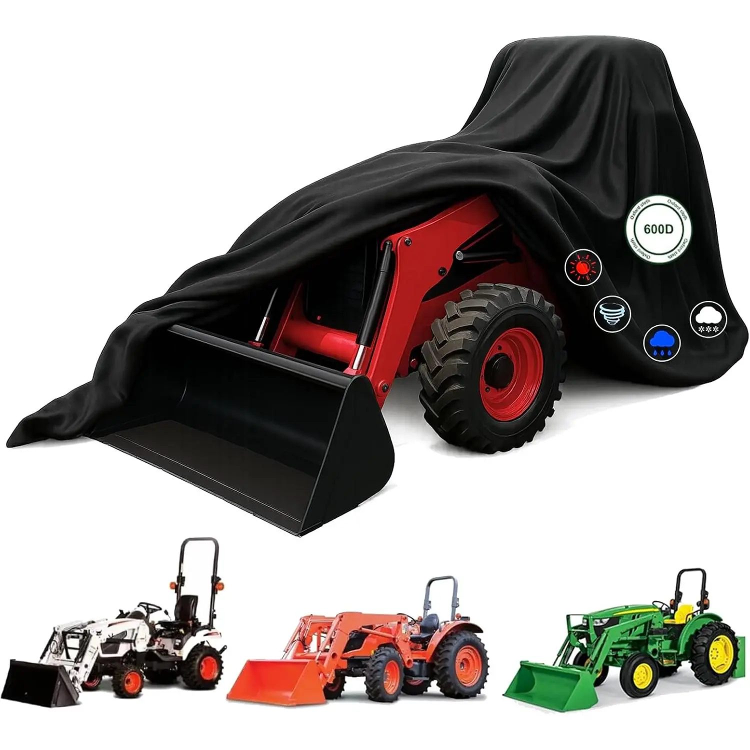 Tractor Cover, Tractor Covers  Heavy Duty, 600D Oxford Cloth, UV Protection, ,  Fit, - Outdoor Use, 189" L x 78" W x 86" H