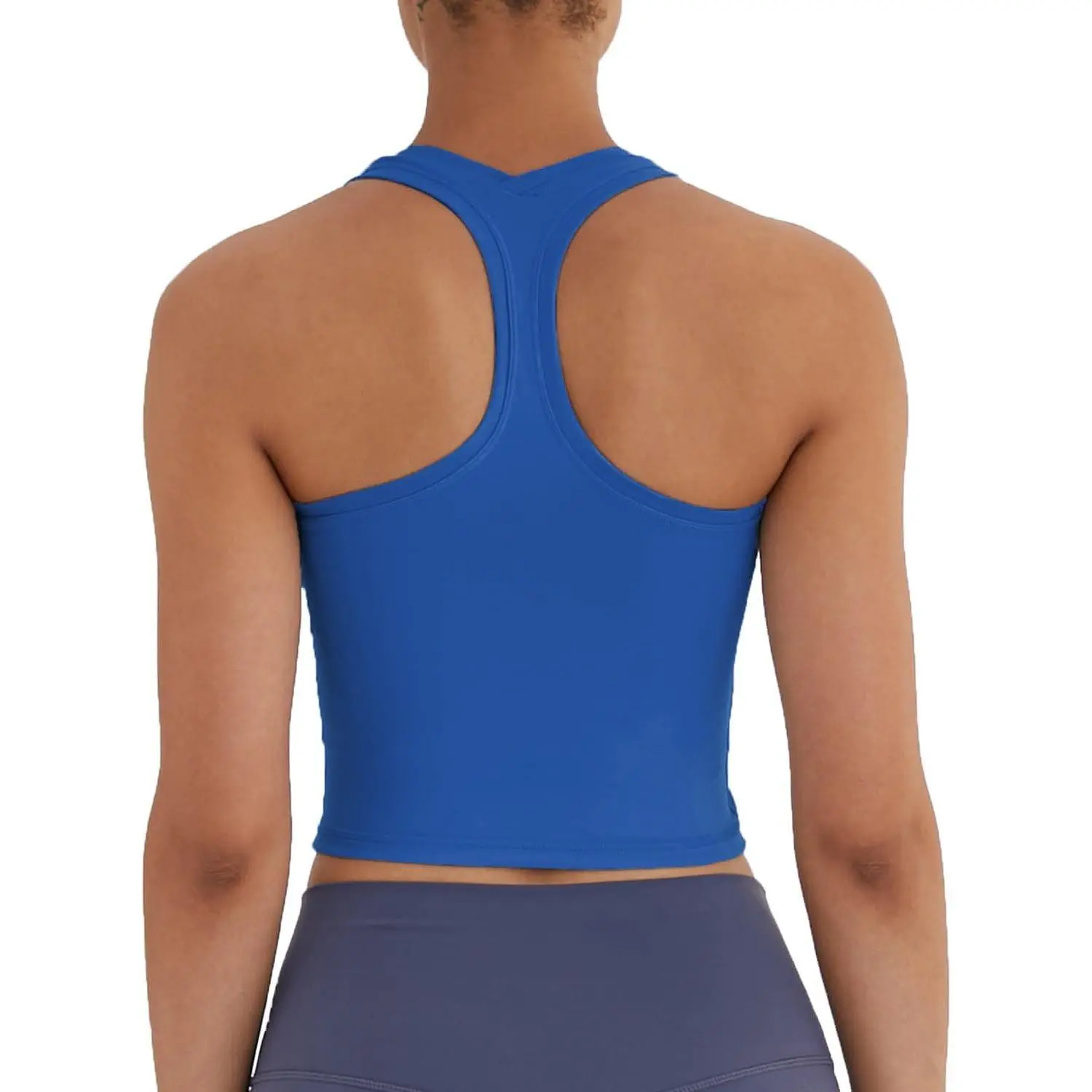 Women's Cropped Racerback Tank Tops Running Workout Tops Active Yoga Tops