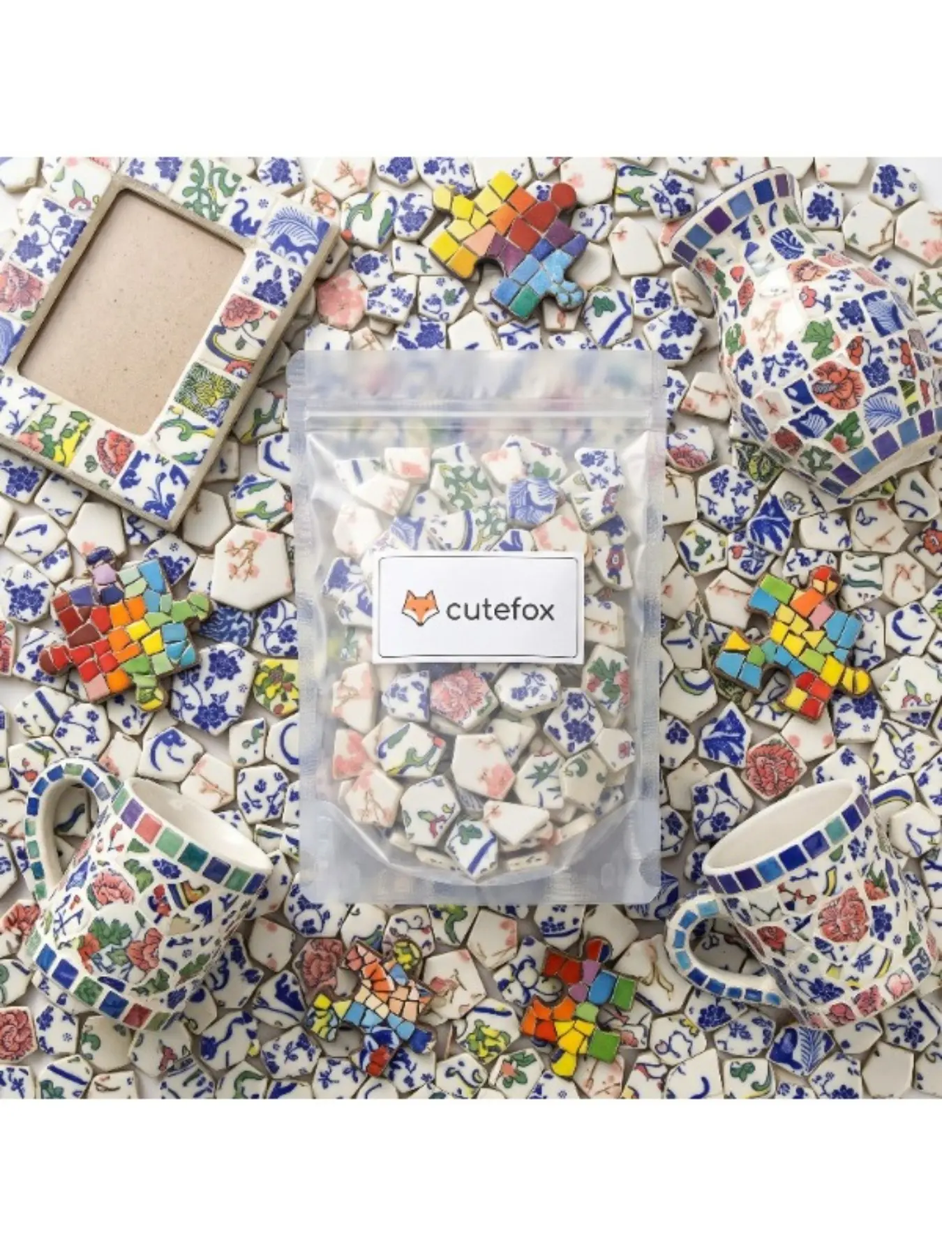 Premium Irregular Ceramic Mosaic Tiles, 200g/7oz Colorful Broken Porcelain Mosaic Pieces, Handcrafted Glazed Ceramic Fragments with Unique Shapes for DIY Art Crafts, Home Decor, Garden Projects & Creative Decorations