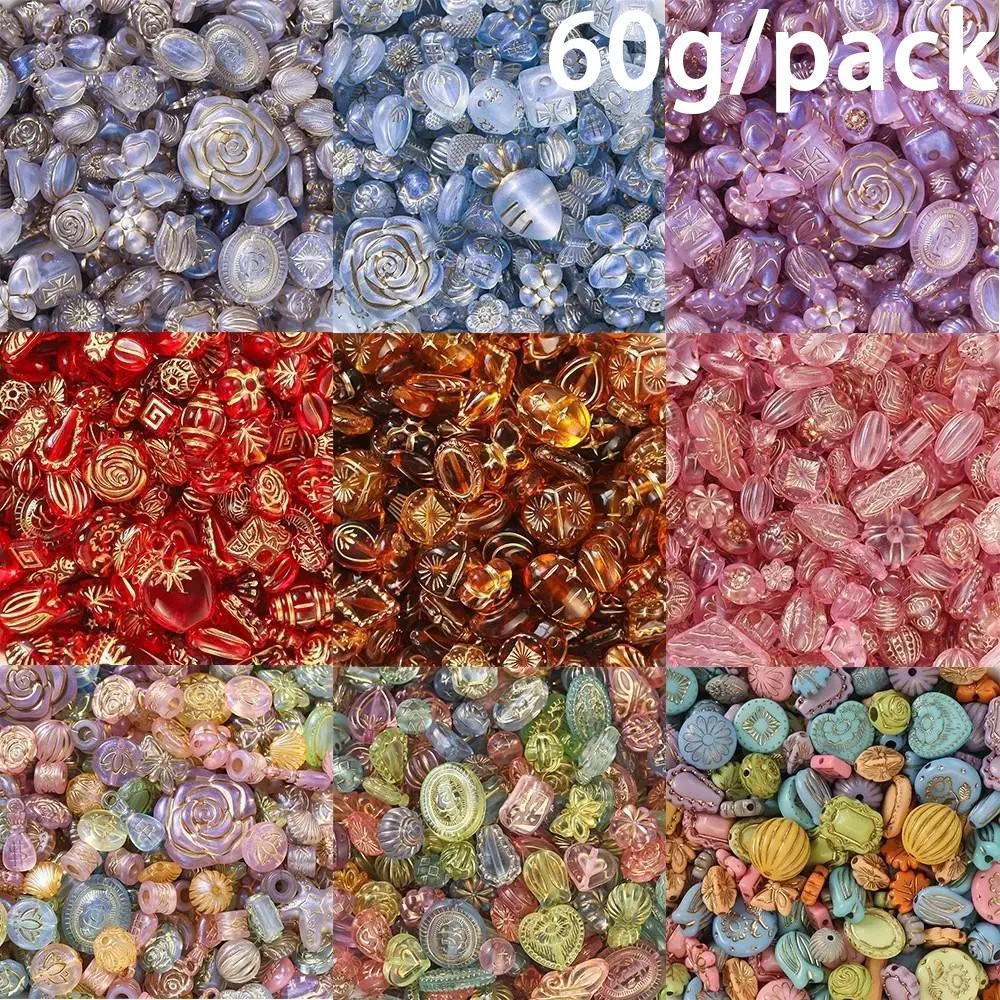 60g Vintage Baroque Acrylic Bead Mix, Gold Foil Acrylic Beads in Mixed Styles & Sizes, Diy Beads Assortment, Irregular Loose Beads for DIY Bracelet Making, Phone Strap Charms & Necklace Craft Kit, Handmade Supplies, Beading Supplies, Craft Finds