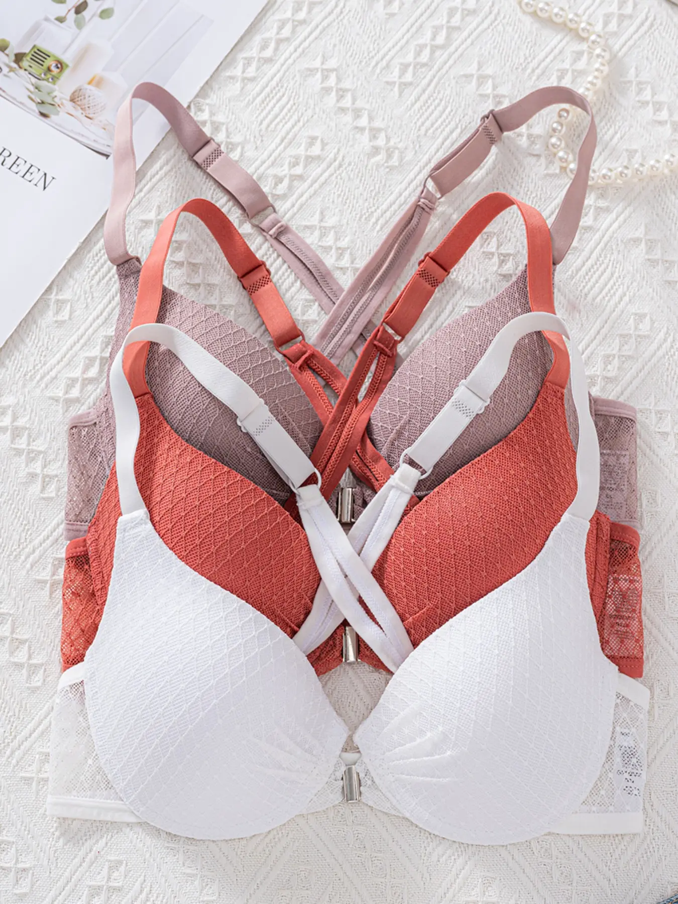 Women's Comfortable Backless Casual Bra, Underwear, Solid Color Design, Ultra-Fine Fiber Material, Full Cup Support, Ideal for Daily Wear and Active Lifestyle
