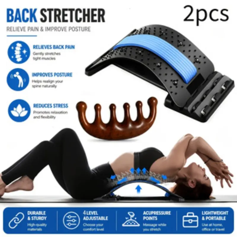 2-Piece Massage Set, Multi-Functional Back Board for Waist and Neck, Handheld Massager for Long Sitting Relief, Fatigue Reduction