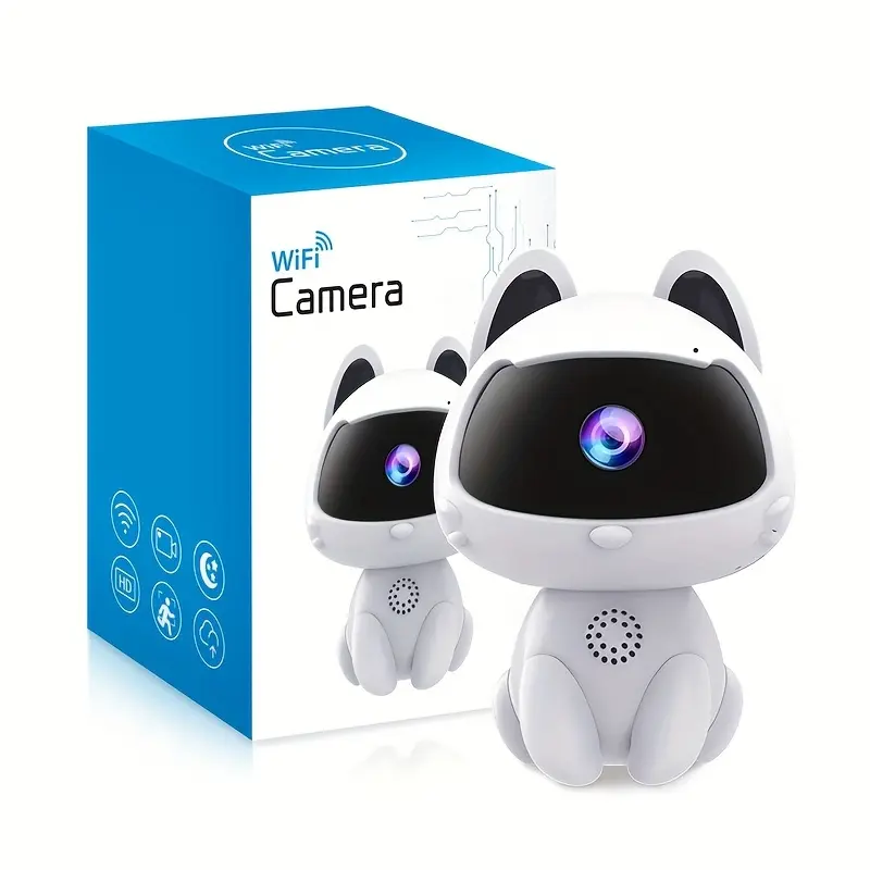 Pet Camera, HD Camera, Cartoon Cute Camera, Cat Shape, Intelligent Cloud Storage, Infrared Night Vision, 128g Cycle Video Support, Intelligent Motion Detection