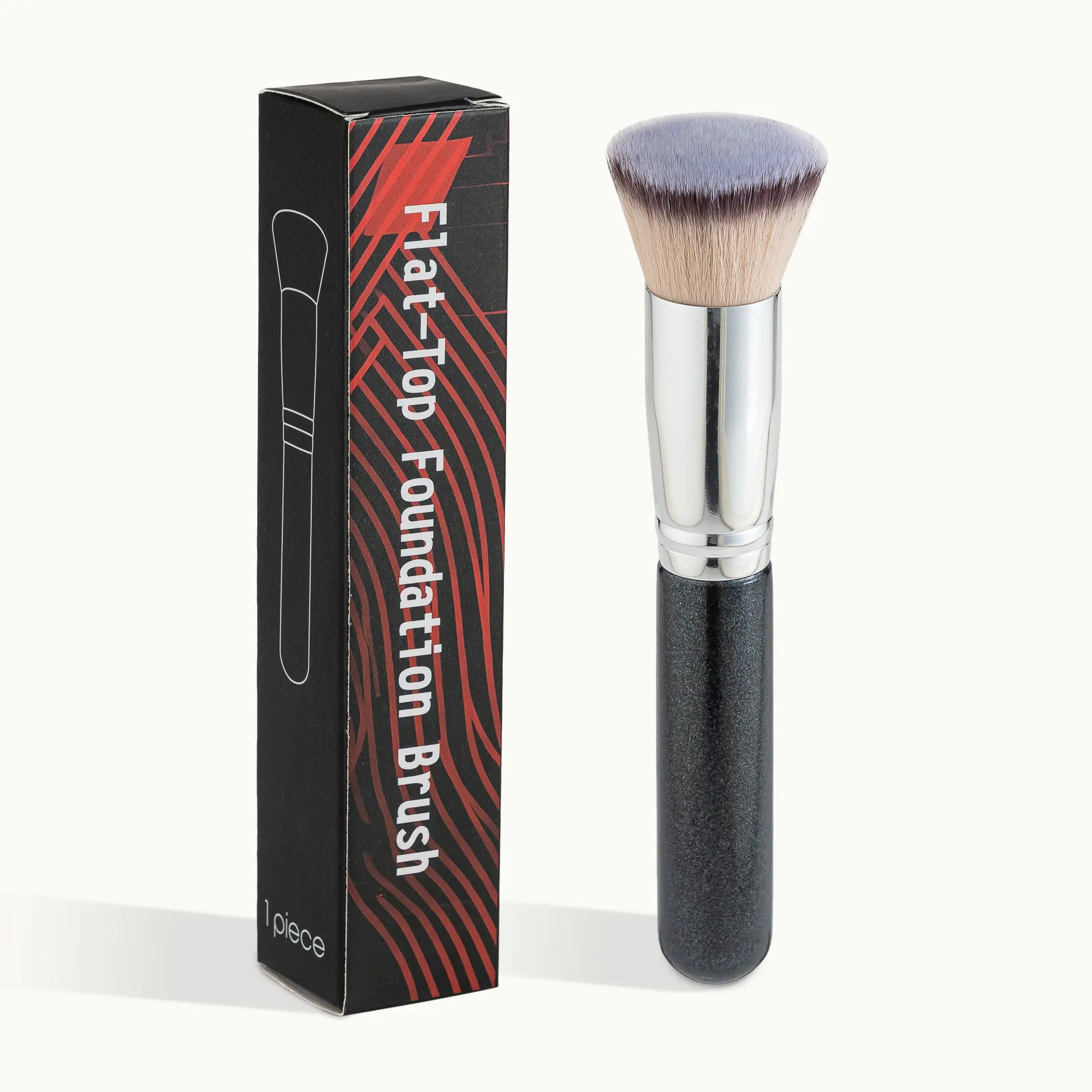 Large Flat Top Kabuki Foundation Brush, High-Quality Face Makeup Brushes for Liquid, Cream, Powder, Polishing, Mixing, Facial Application, 1.6 Inch Diameter