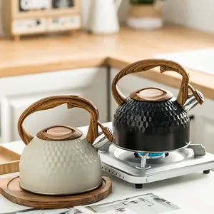 Stainless Steel Whistle Tea Kettle - 2.5L/84.5oz, Mechanical Switch, Non-slip Handle, 1-Touch Open/Close Button, Durable for Brewing Coffee, Tea