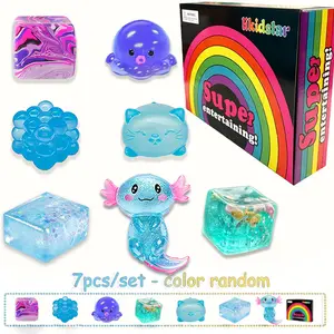 7 Piece Blind Box Malt Sugar Stress Relief Fidget Toys, Creative Slow Rebound Squishy, 7 Styles, Party Gift Set