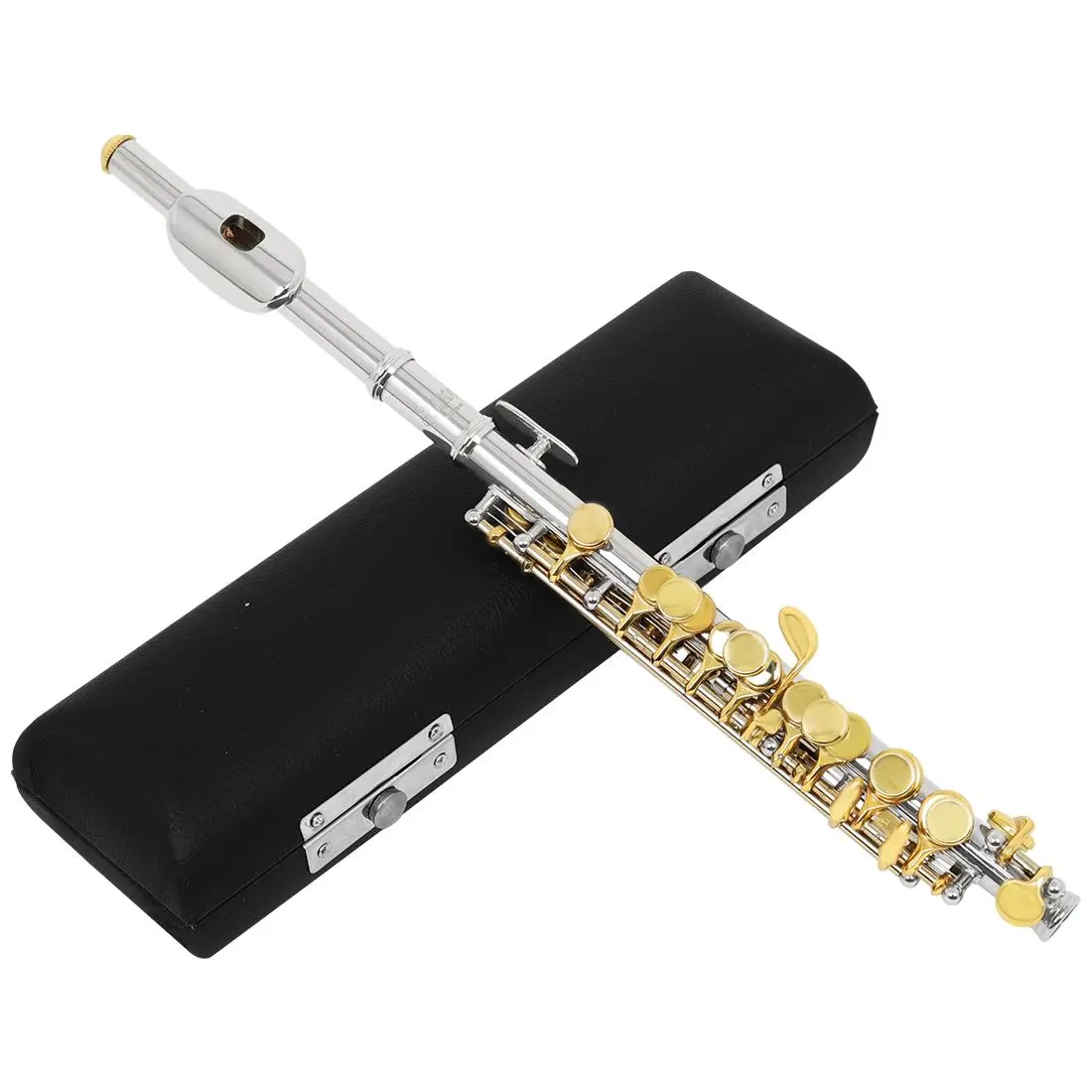 C Key Piccolo flute Metal Wind Instrument with Case & Cleaning Kit, Musical Instrument for Beginners & Students