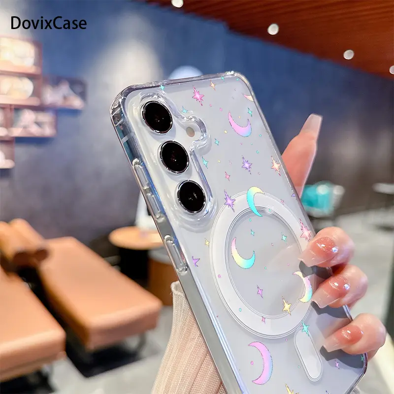 Phone Case - 2D Flatphone Case: Dreamy Moon and Starry Sky Pattern Phone Case for Galaxy A05s, A06s, A07s, A14s, A15s, A16s, A17s, A23s, A24s, A25s, A26s, A34s, A35s, A36s, A37s, A54s, A55s, A56s, A57s, S10E, S20, S21, S22, S23, S24, S25, S26, Fe Plus, Ul