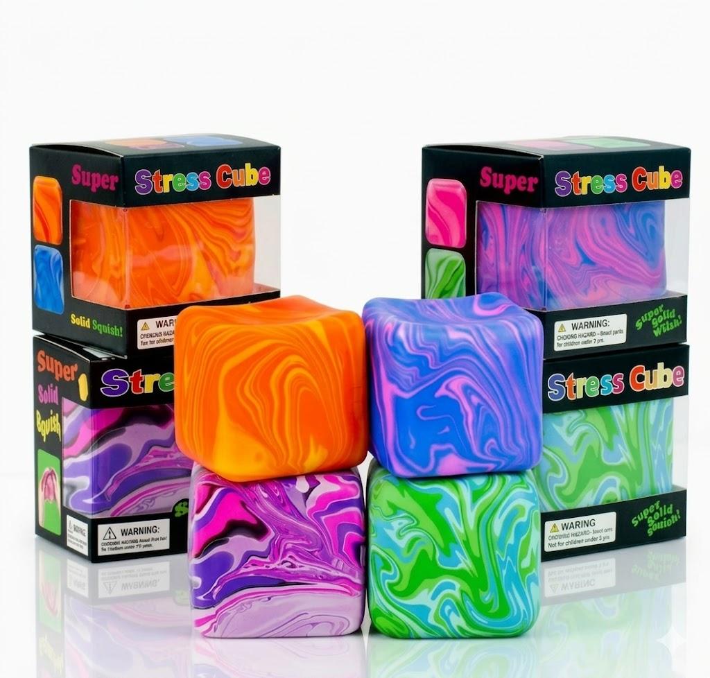 Galaxy Mystery Box Squishy Fidget Toys - 16 Collectible Soft Stress Relief Squeeze Toys for Kids & Adults (Ice Cream, Jellyfish, Bunny, Cubes)