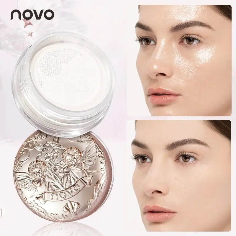 Novo Vintage Angel Relief Luxury Loose Powder, Oil-Controlling, Sweat-Resistant, Long-Lasting, Pore-Blurring, Matte Finish, Oily Skin Makeup