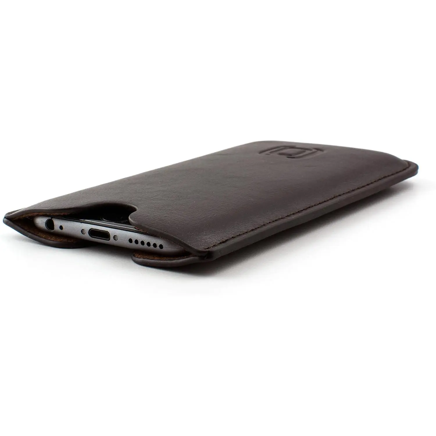 Executive Smartphone Casing - Synthetic/Vegan Leather, Microfiber Lining, Minimalist Handheld Phone Sleeve, Slim Slip-In Design, Protection for Multiple Devices, Compatible with 13/12 Mini, 8, 7, 6, 6S [Dark Brown], Cover
