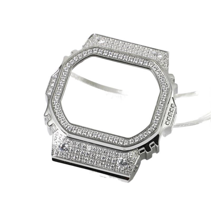Casio small square diamond-encrusted metal watch case strap diamond watch accessories steel band