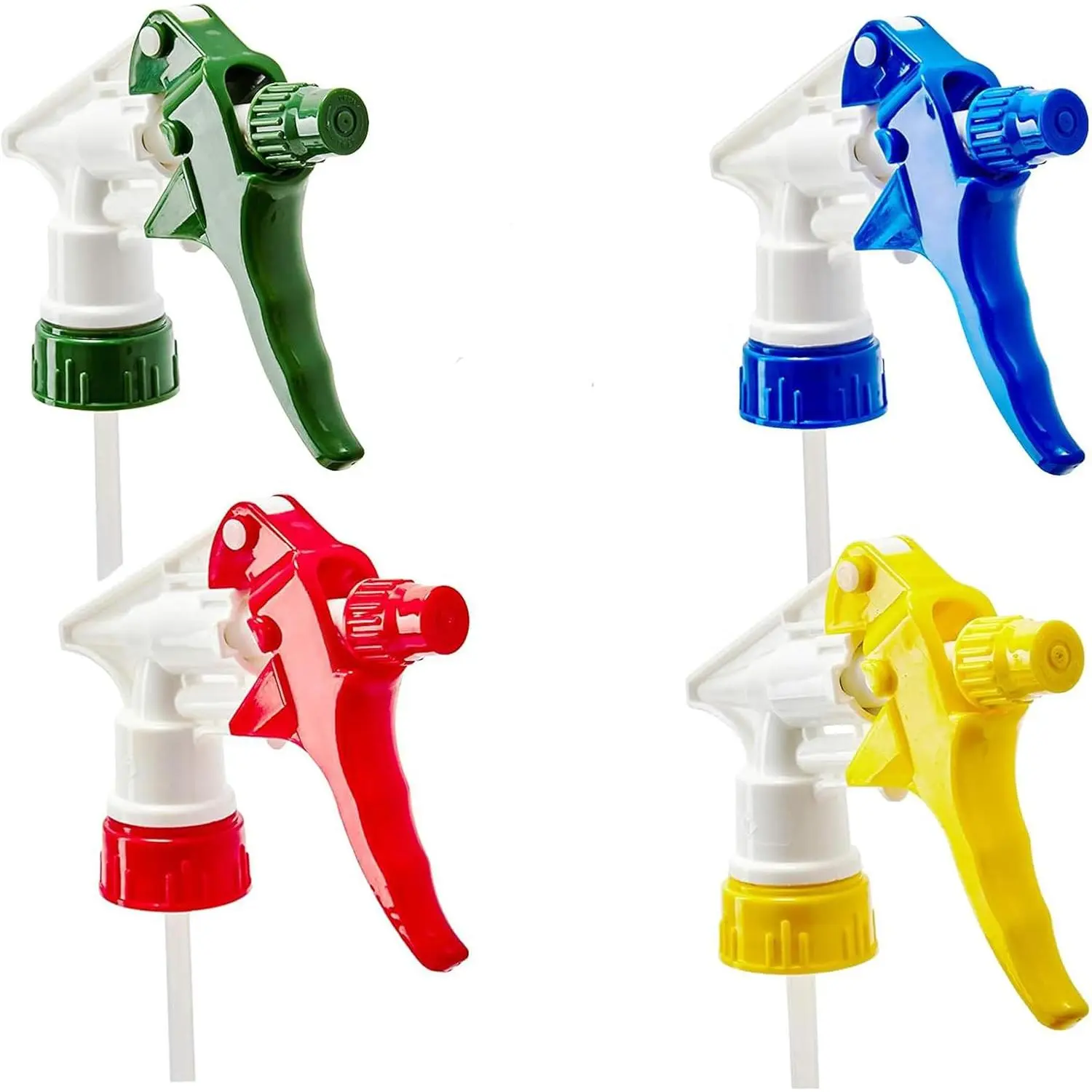 4 Pack Super Durable  Nozzle for Bottles   Nozzle Heavy Duty Sprayer Trigger  With Tube for Household Cleaning  Detailing