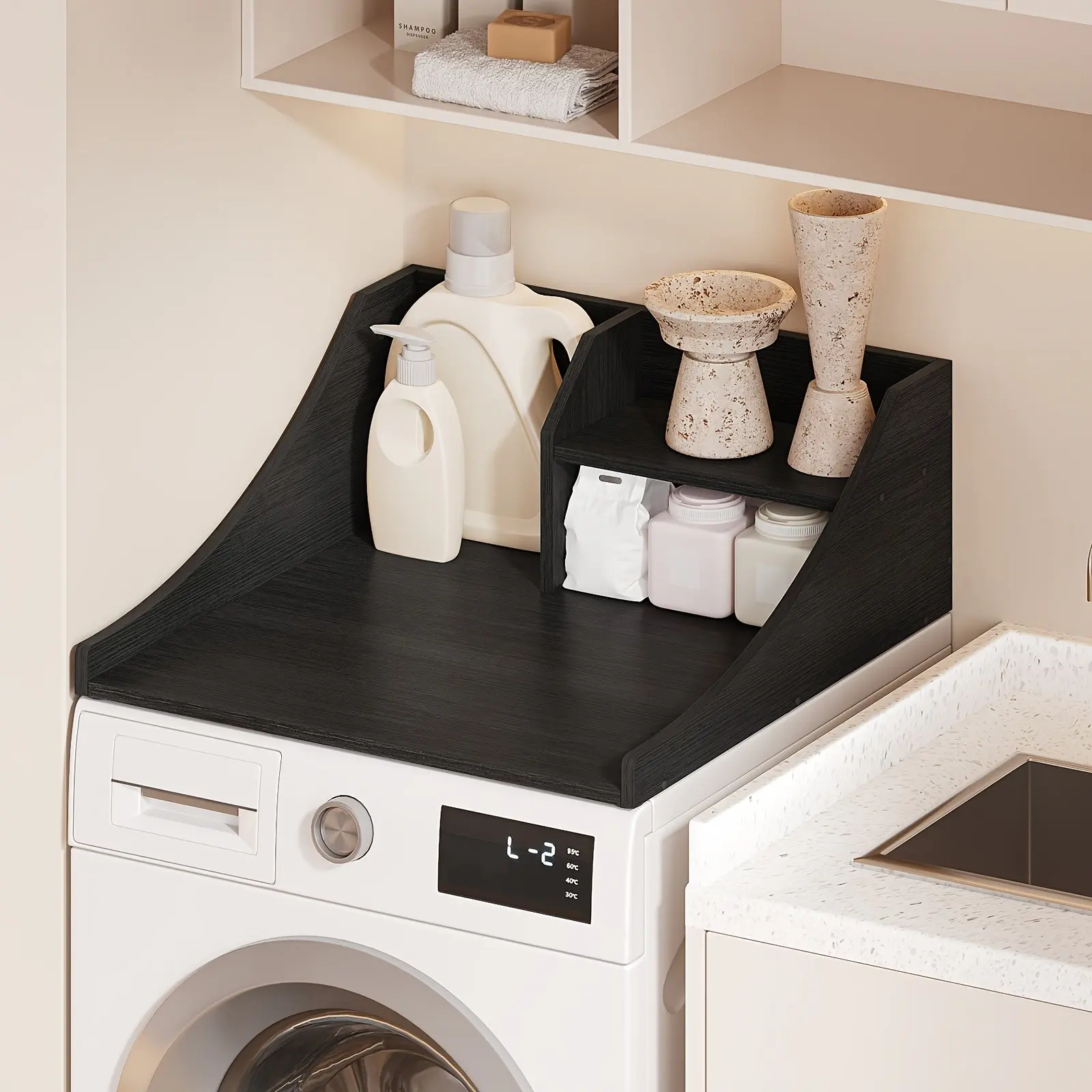 29-Inch Wooden Countertop Rack for Washing Machines And Dryers, Suitable for Both Appliances