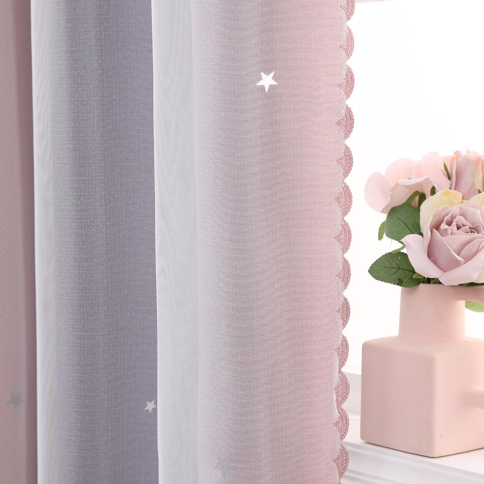 Star Pattern Hollow Out Curtain, 1 Piece Modern Window Curtain for Home Bedroom Decor, Grommet Curtains