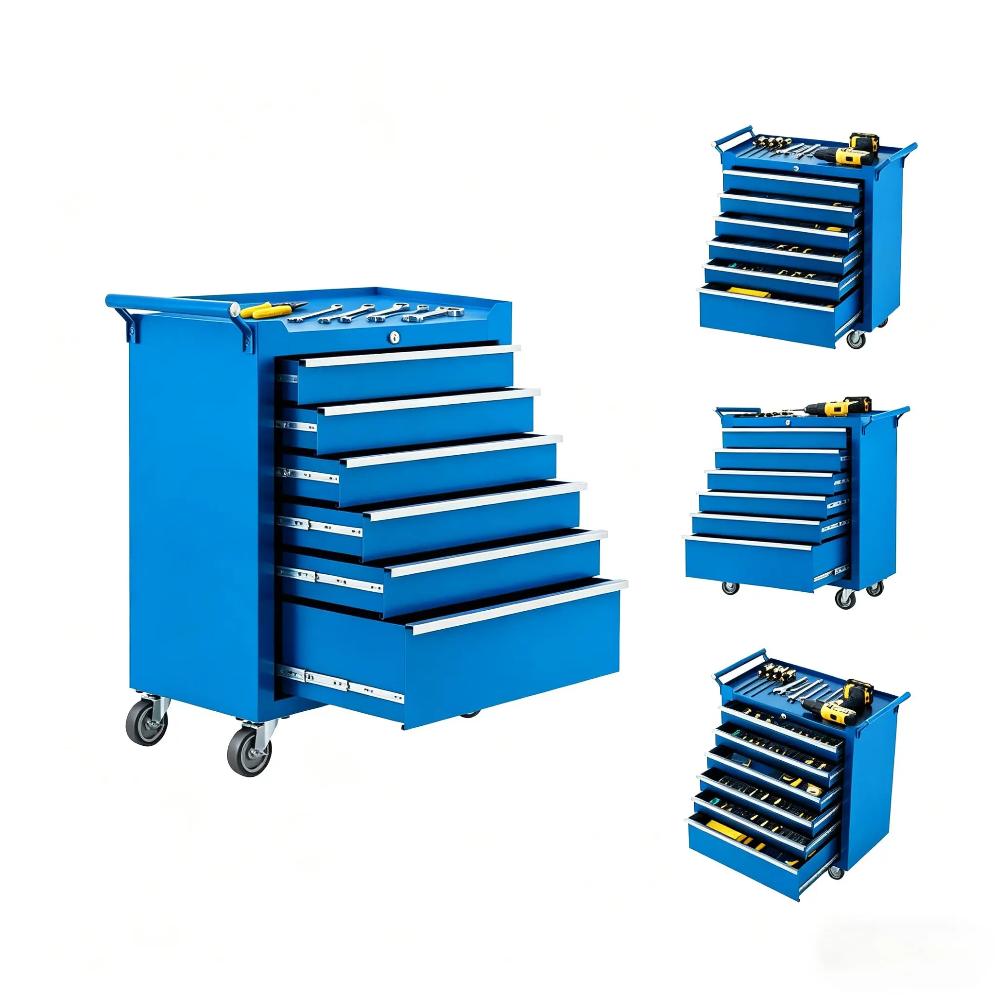 Garvee Rolling Tool Chest with 6 Drawers - Metal Storage Cabinet on Wheels - Locking System & Drawer Liners - Large Capacity Toolbox Organizer for Garage or Workshop, Red