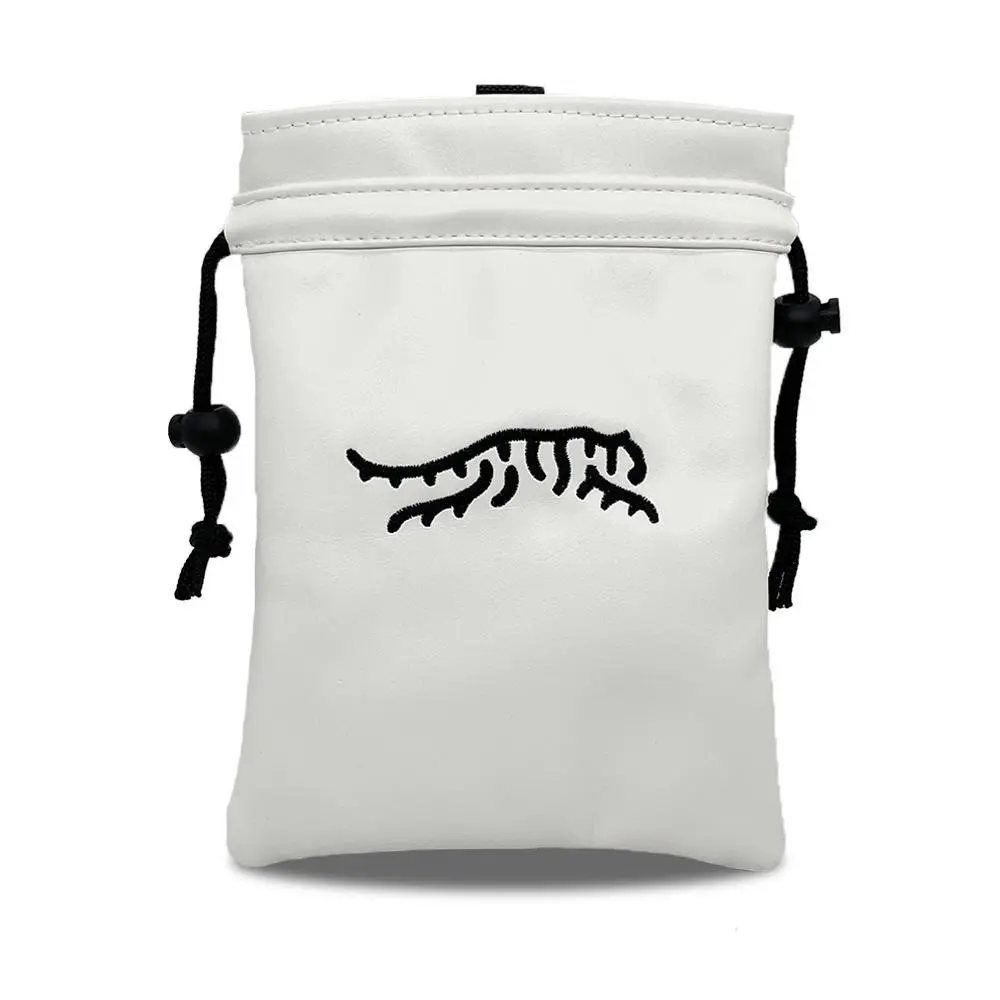 Golf Valuables Pouch, PU Leather Golf Bag Pouch with Drawstrings, Unique Gift for Men Women, Golf Tee Pouch for All Occasions