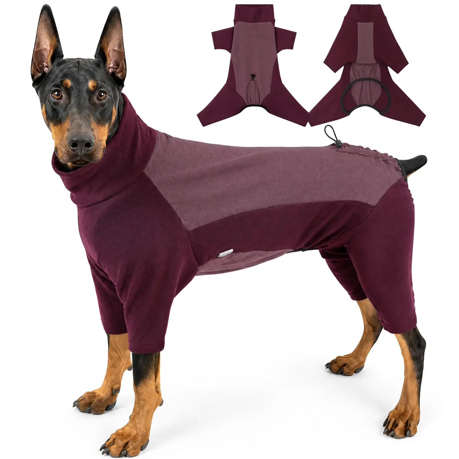 Dog Winter Home Warm Hoodie, Dog Pullover Jumpsuit, Full Body Warm Four Legged Jumpsuit, Ideal Hoodie for Pets in Cold Weather