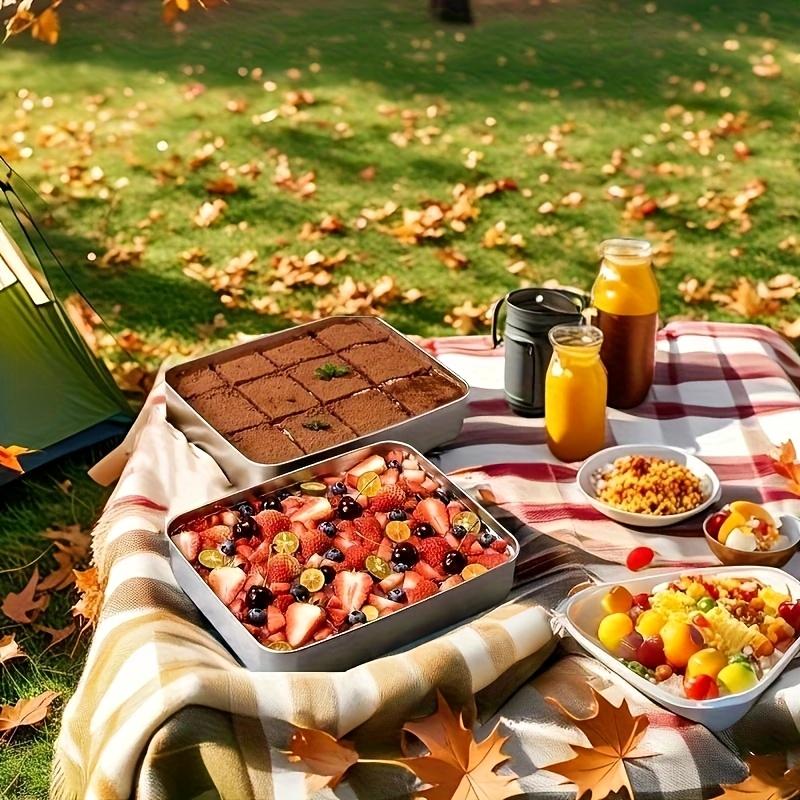 Buy 2 Get 1 Free! 3 Stainless Steel Food Storage Containers – Free Lids & Durable Baking Trays, Reusable & Easy to Clean |   Great for Picnics, Meal Prep, Fridge Storage (Kitchen Essential)