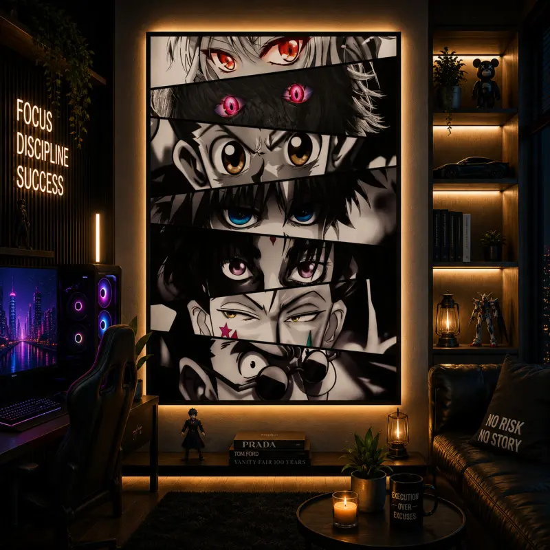 Hunter x Hunter Gon and Killua Eyes Anime Poster, Japan Aesthetic Manga Canvas Wall Art Print for Bedroom Gaming Room Decor, HxH Poster, Anime Wall Art, Otaku Room Decor, Gamer Room Decor, Gift for Anime Fans