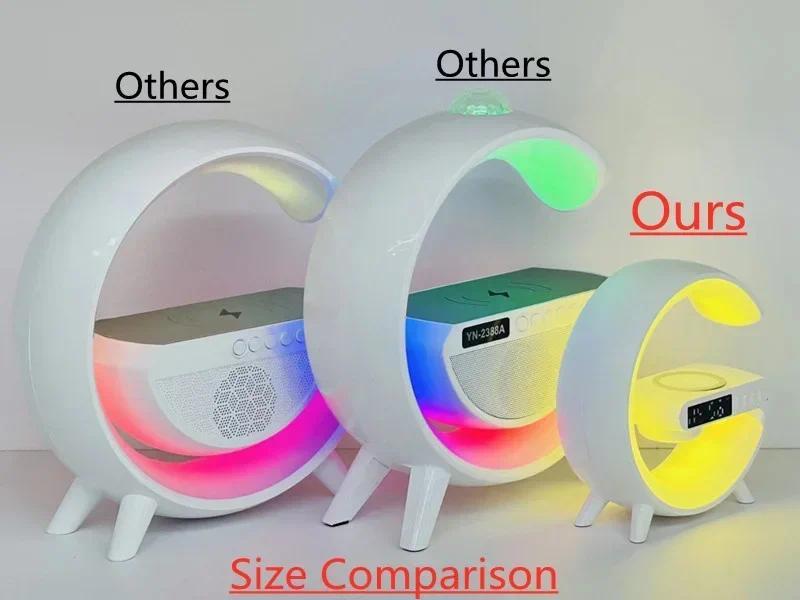 Multifunction RGB Light Bluetooth Speaker Alarm Clock 15W Wireless Charger Stand Pad Fast Charging Station cute multifunctional Multifunction RGB Light Bluetooth Speaker Alarm Clock 15W Wireless Charger Stand Pad Fast Charging Station cute multifunctional
