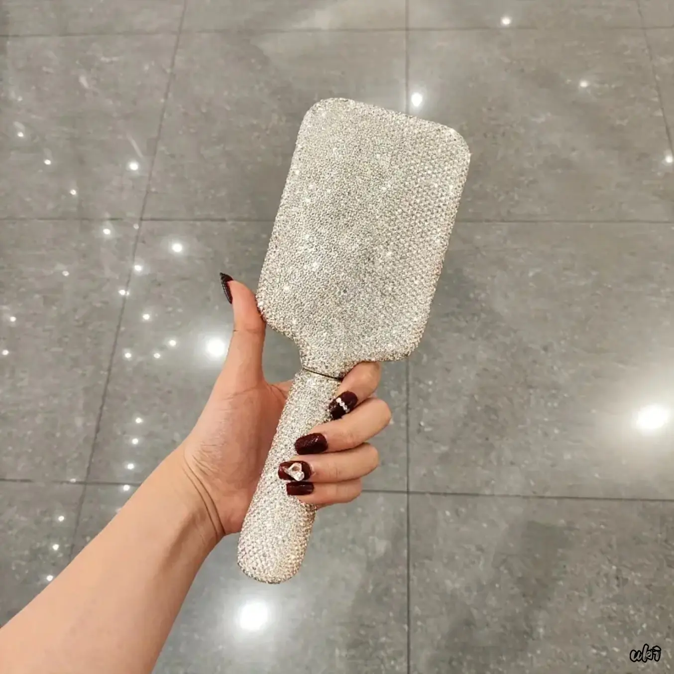1pc Shiny Rhinestone Cushion Massage Hair Brush - Anti-Static Scalp Comb, Daily Hair Care Tool with Fashionable Decorative Appearance, Soft Elastic Cushion Teeth for Soothing Scalp Massage, Tidy Smooth All Hairstyles, Glossy, Cushioned Teeth, Unisex, One-