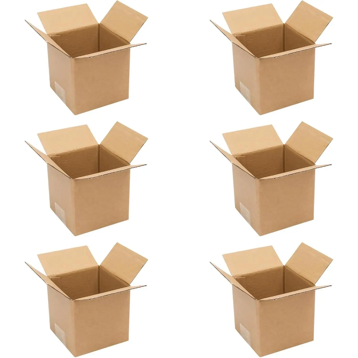 6 Pack 5x5x5 Shipping Boxes Brown Corrugated Cardboard Mailers | Small Packing Boxes for Shipping Mailing Moving Storage Small Business