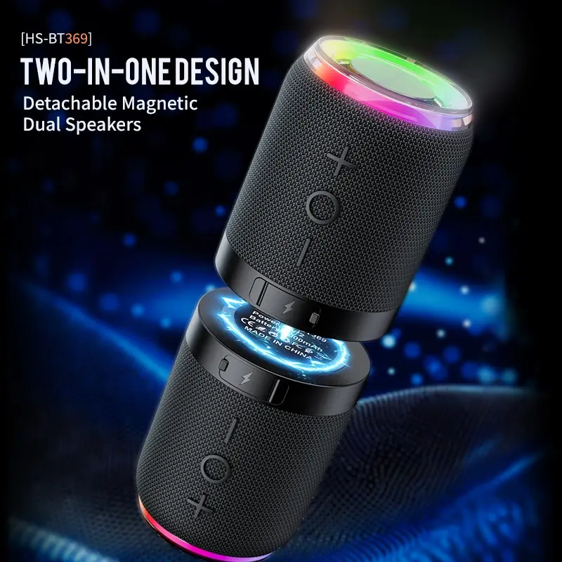 Split Bluetooth-compatible Speaker, Waterproof Portable Wireless Sound System, 20w Bass, V5.3 Technology, 24h Battery Life, Multi-Pairing Function