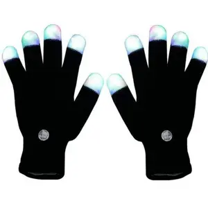 Unisex LED Flashing Gloves with Finger LEDs, Sports & Outdoor Accessories for Parties, Concerts