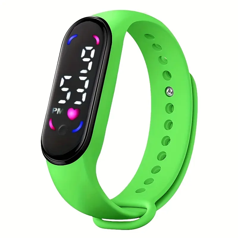 Unisex Love-Themed Digital Display Watches with Adjustable Silicone Band - Sports Wristwatches, Ideal Party Gift for Halloween/Birthday, DIY Beading Accessory