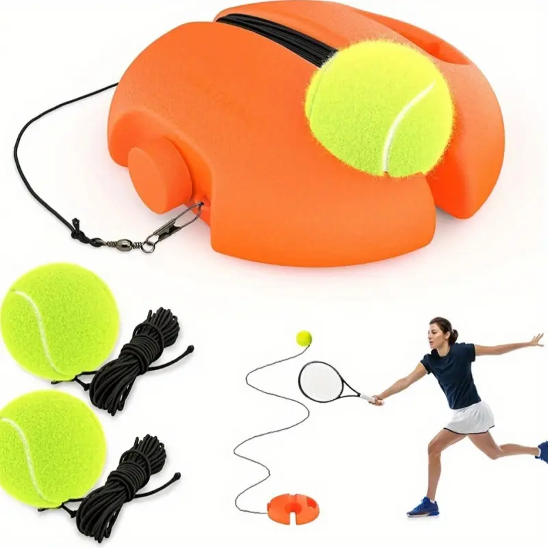 1 set of tennis training equipment2 tennis bouncy balls and practice rope - suitable for beginners - improve your tennis skills anytime, anywhere