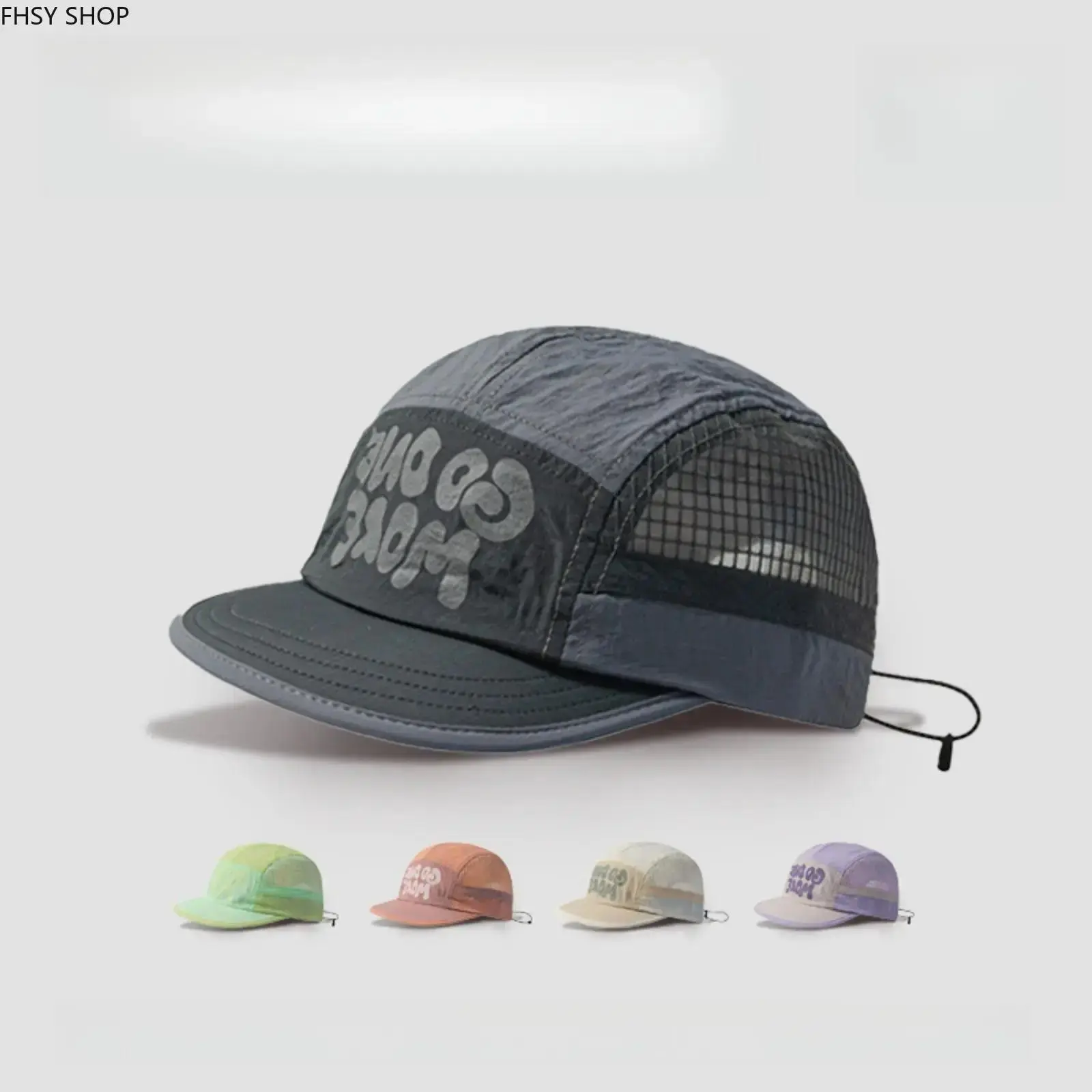 Deep-Top Trucker Style Baseball Cap, Lightweight Quick-Drying Synthetic Mesh Hat for Adults with UV Protection, Adjustable for Running & Hiking, Men's Hats, Outdoor Sports, One Size Fits