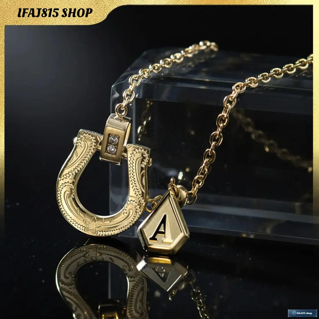 Women’s Horseshoe Necklace Western Cowgirl Jewelry, Lucky Charm Pendant with 14K Gold Plated Chain & Sparkling CZ Stones, Dainty Trendy Necklace for Daily Wear, Birthday Gift, Mother’s Day Gift