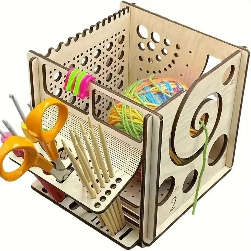 Multifunctional Knitting Storage Organization Tool Box, Yarn Skein Crochet Rack, Essential Sewing Accessory, Perfect Organizer for Craft Supplies