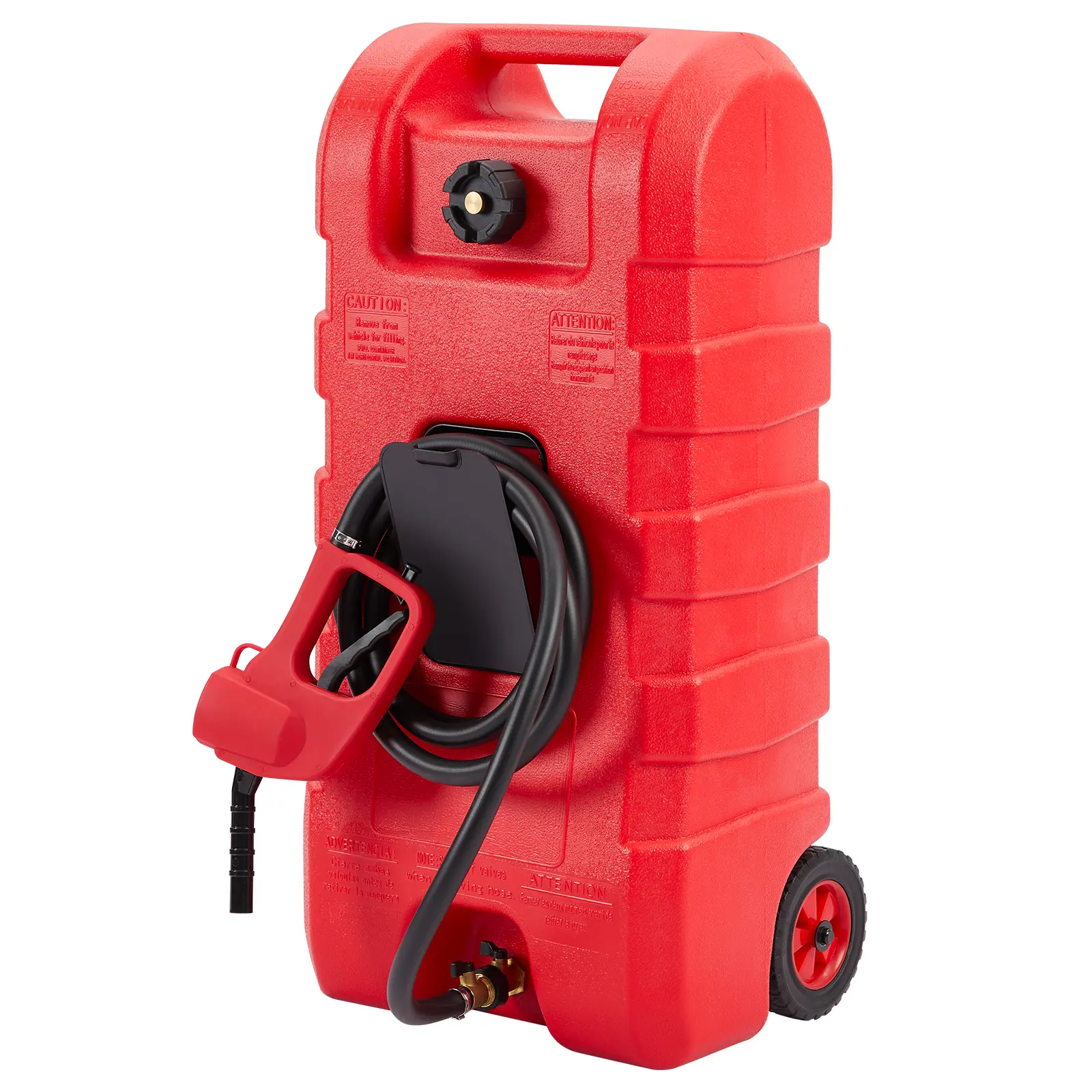 15 Gallon Portable Fuel Caddy With Manual Hand Pump & 10FT Delivery Hose, Heavy Duty Mobile Gas Transfer Storage Tank, Multi Color Options For Cars Lawn Mowers Boats ATV Garage Fuel Transport Equipment,car accessories