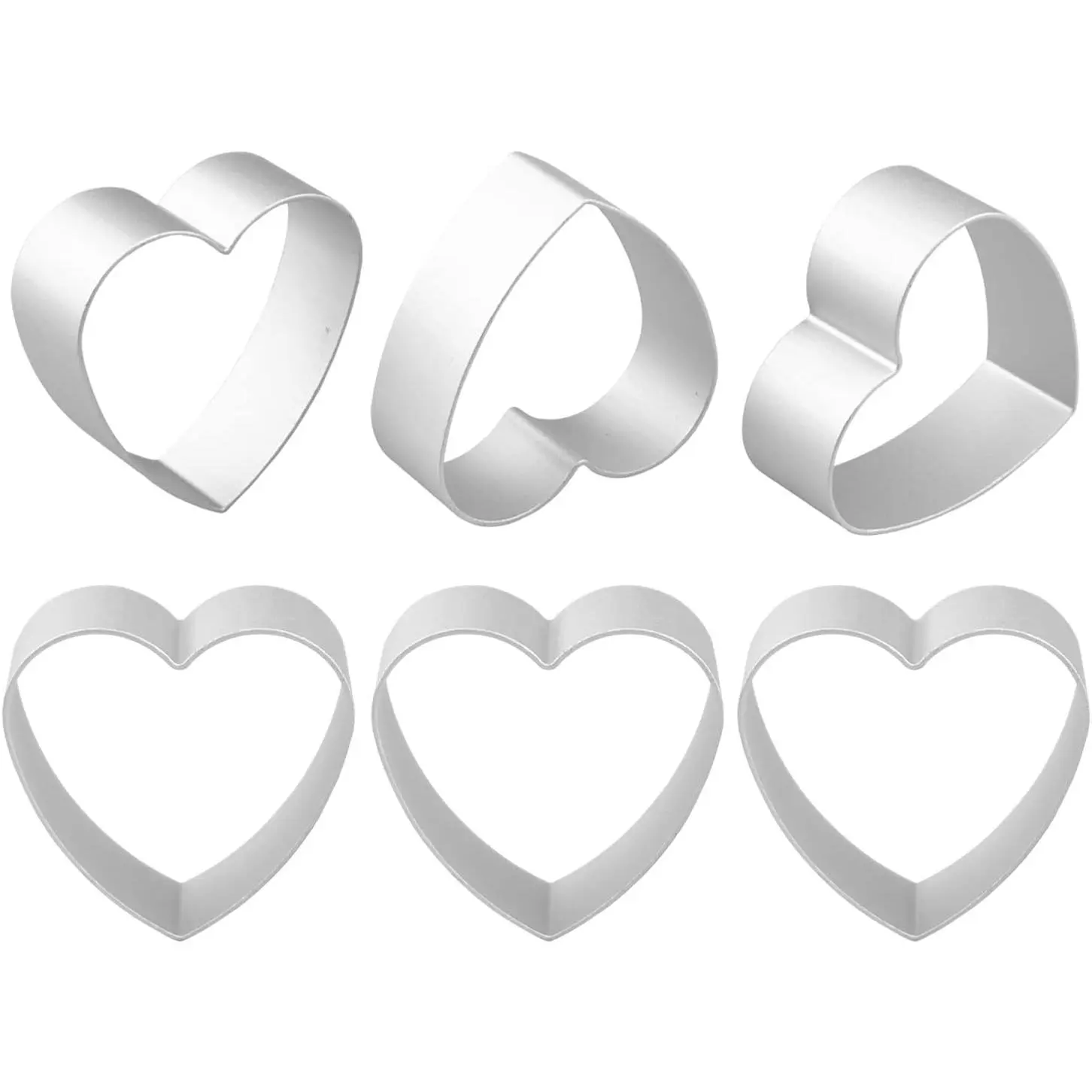 6 Counts Heart Cookie  Set Small Metal Cookie Cutters Heart Shaped Cookie Candy  Mold Cutters