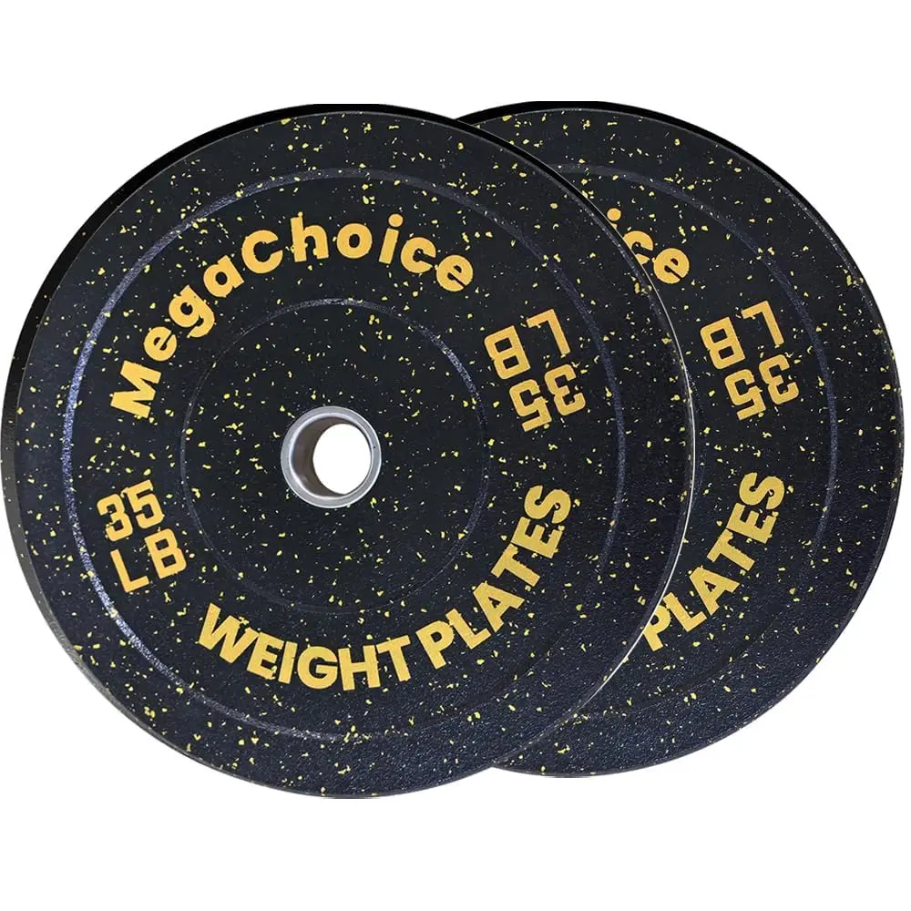GARVEE 35 LBS Rubber Bumper Weight Plates,2" Weight Plates Set for Strength Training Home Gym