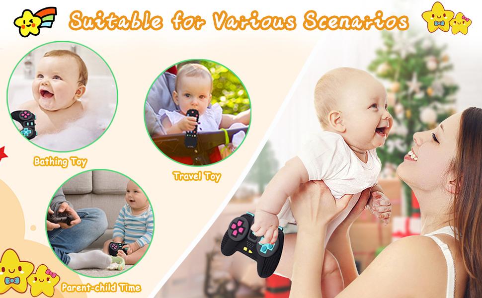Baby Teething Toys Chew Toy,[BPA Free,CPC-Certified] Silicone Remote Control and Game Controller Teethers for Toddlers, Infants, Boys, Girls, Baby's Christmas Gift