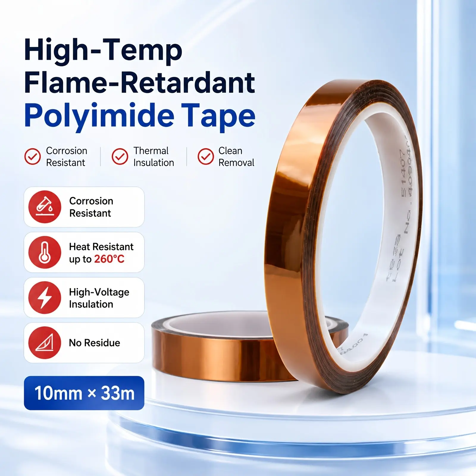 Tesa High-Temperature Masking Tape, Corrosion-Resistant, Heat-Resistant, Insulating Tape, No Residue, Ideal for Welding, Pcb Printing, Packaging
