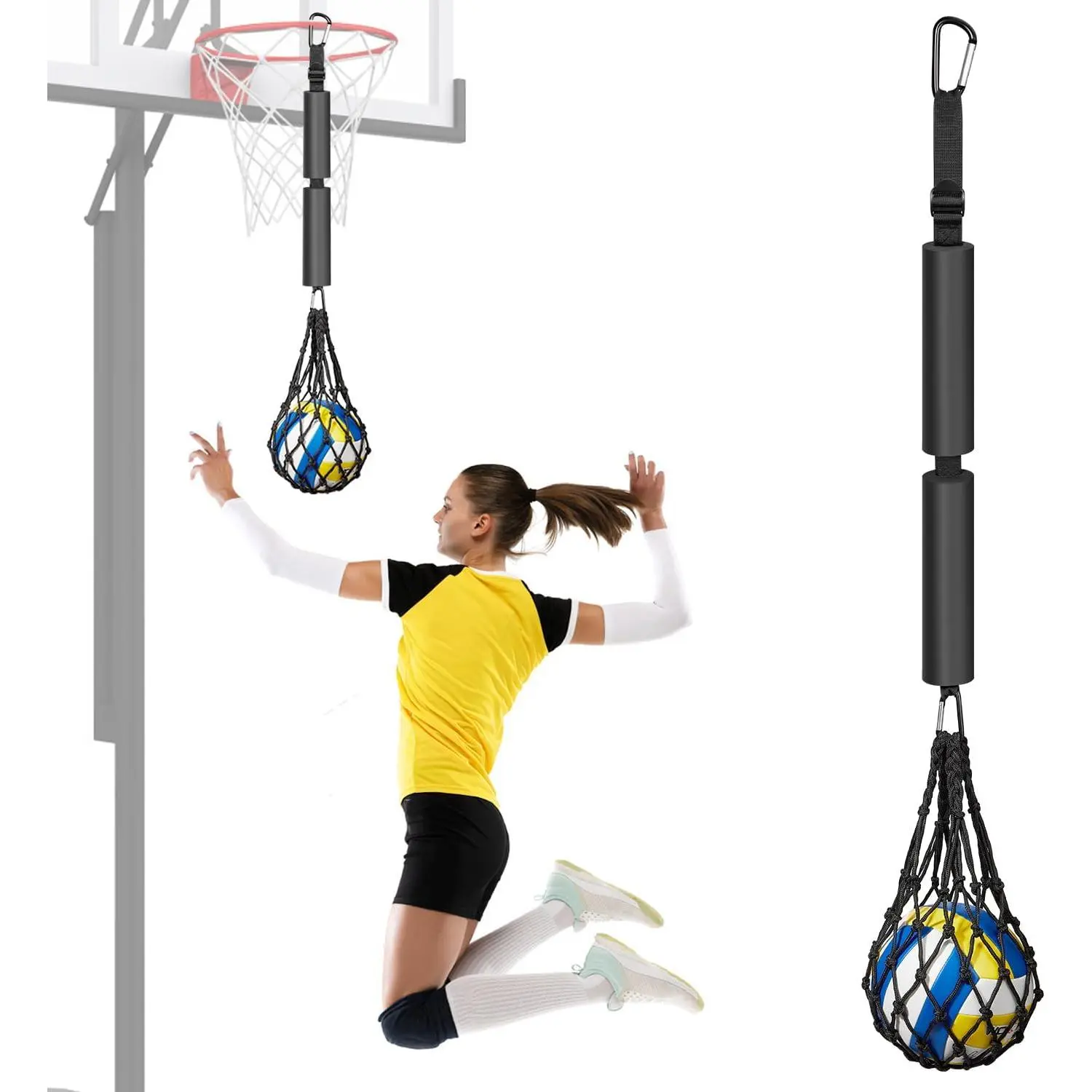 Volleyball Spike Trainer, Volleyball Training Aids, Volleyball Attack Trainer, Adjustable Volleyball Spiking Training System can Improve Your Serving, Jumping, Arm Speed and Spiking Power