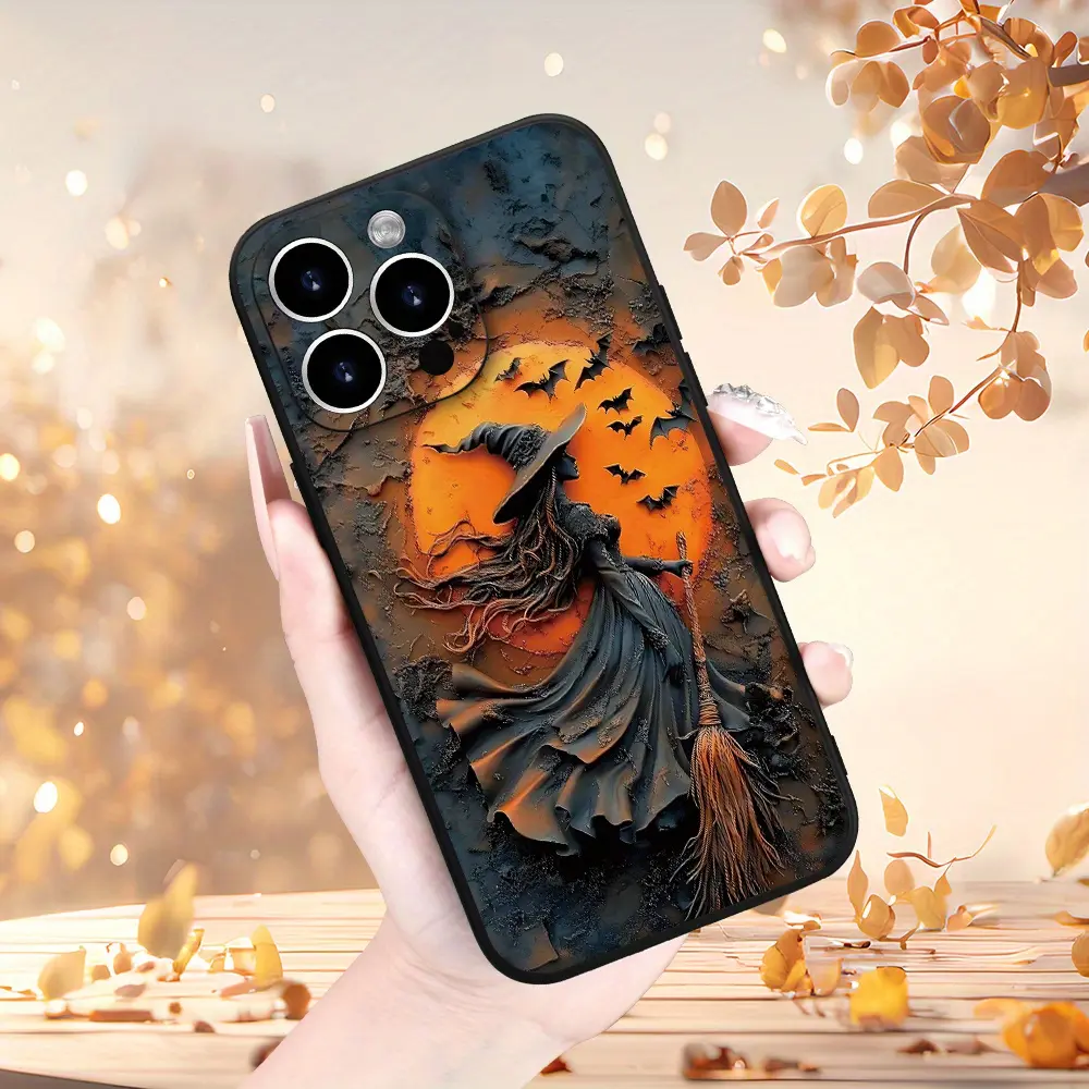 Creative Witch Batman Straight-Edge Phone Case - Compatible with iPhone 16 Pro Max/16 Plus/16/16 Pro/15 Pro Max/15 Pro/15 Plus/15/14/14 Plus/14 Pro/14 Pro Max/13/13 Pro/13 Pro Max/12/12 Pro/12 Pro Max/11/11 Pro/11 Pro Max