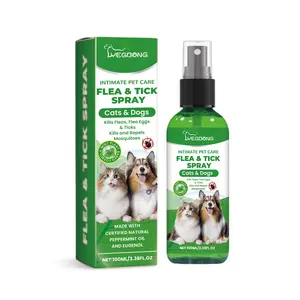Yegbong-Flea, Tick & Mosquito Spray for Pets and Home with Natural Essential Oils - Killer, Control, Prevention, Treatment - aloe essence 100ml