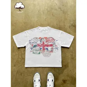Men's Cotton Figure-Letter Print Round Neck Graphic Tee, Vintage Menswear Streetwear Top for Daily Wear - Matching Cargo Joggers Compatible, All-Season Casual Stylish Sports Top