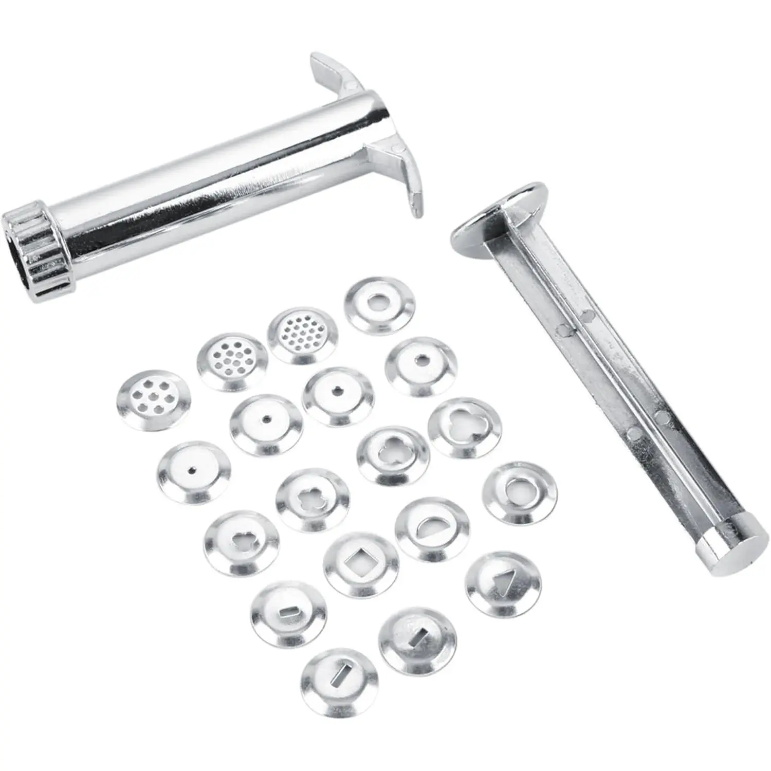 Zinc Alloy Clay Extruder Tool with 19 Disc Shapes, Polymer Clay Extruder for Sculpting Ceramic Clay, Fondant, Pastry, Bread Dough, Syrup and Fudge Cake